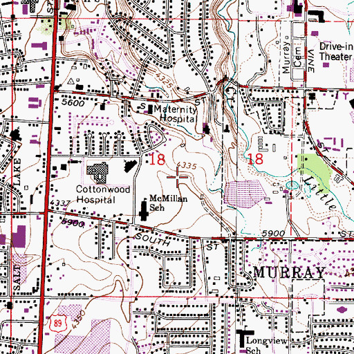 Topographic Map of Cottonwood Hospital Heliport, UT