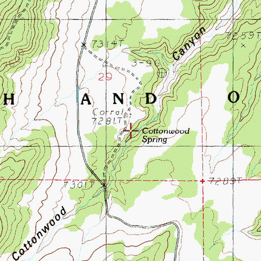 Topographic Map of Cottonwood Spring, UT
