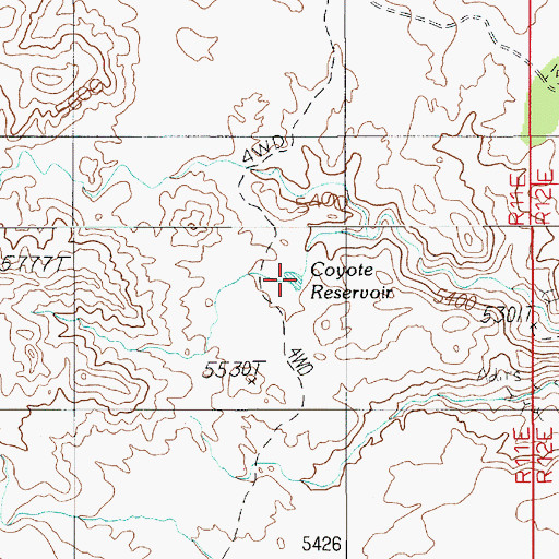 Topographic Map of Coyote Reservoir, UT