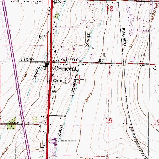 Topographic Map of Crescent Elementary School, UT