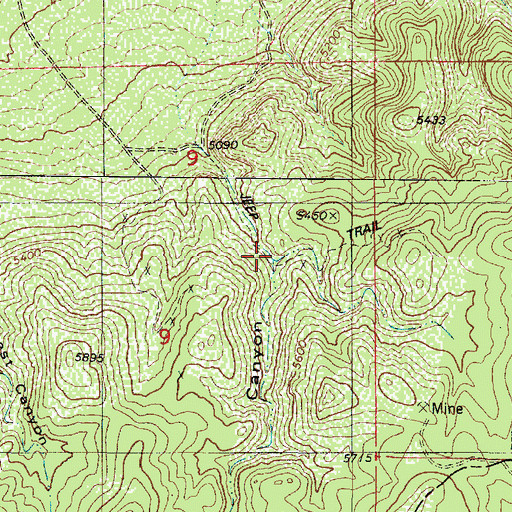 Topographic Map of Crooked Canyon, UT