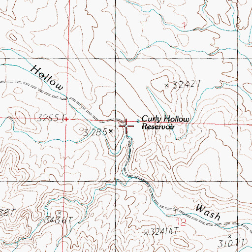 Topographic Map of Curley Hollow Reservoir, UT