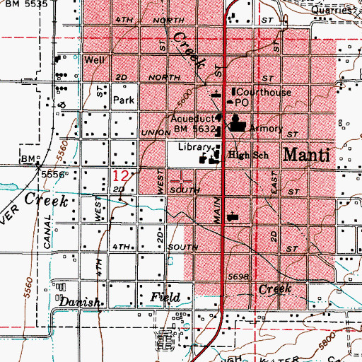 Topographic Map of Davis Trailer Court and RV Campground, UT