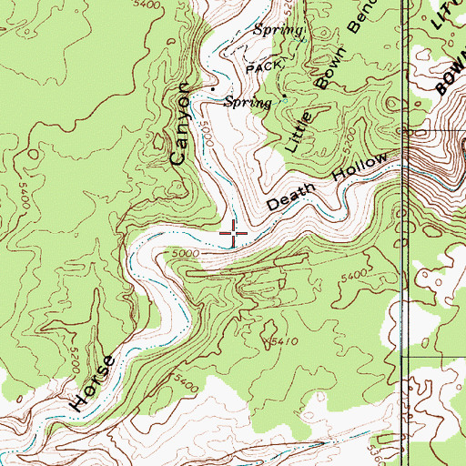 Topographic Map of Death Hollow, UT