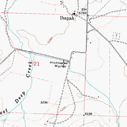 Topographic Map of Deep Creek Pony Express Monument, UT