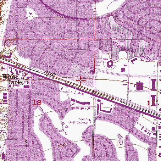 Topographic Map of Circle Shopping Center, AZ