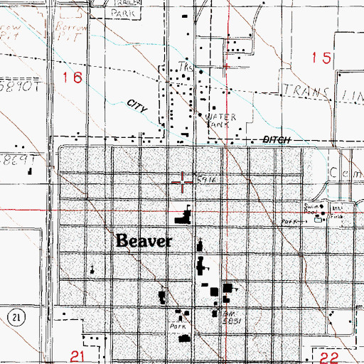 Topographic Map of Delano Trailer Park, UT