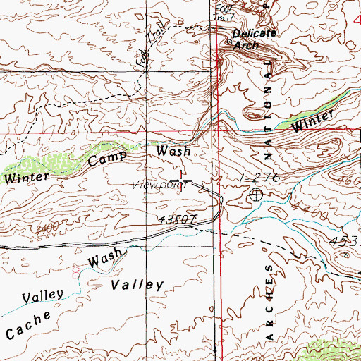 Topographic Map of Delicate Arch Viewpoint, UT