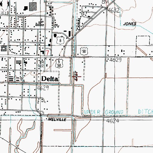 Topographic Map of Delta Community Medical Center, UT
