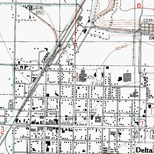 Topographic Map of Delta High School, UT