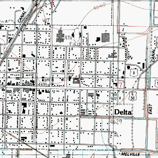 Topographic Map of Delta North Elementary School, UT