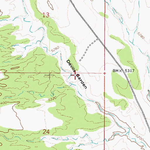 Topographic Map of Devils Garden Outstanding Natural Area, UT