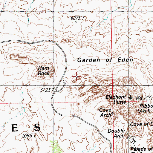 Topographic Map of Devils Golf Ball, UT