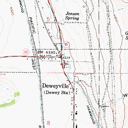 Topographic Map of Deweyville Cemetery, UT