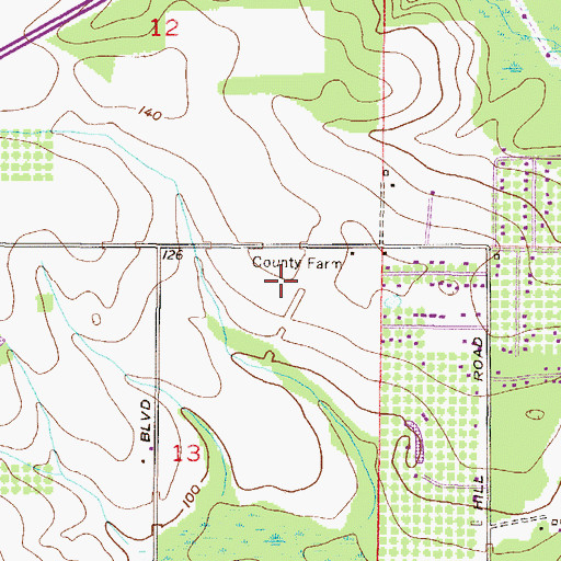 Topographic Map of Mobile County Farm (historical), AL
