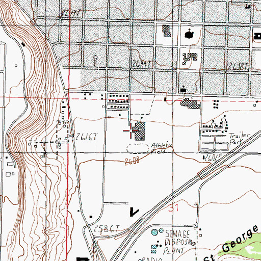 Topographic Map of Dixie Middle School, UT