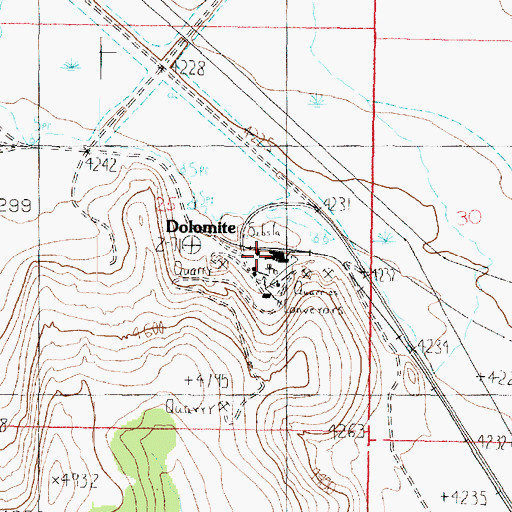Topographic Map of Dolomite, UT