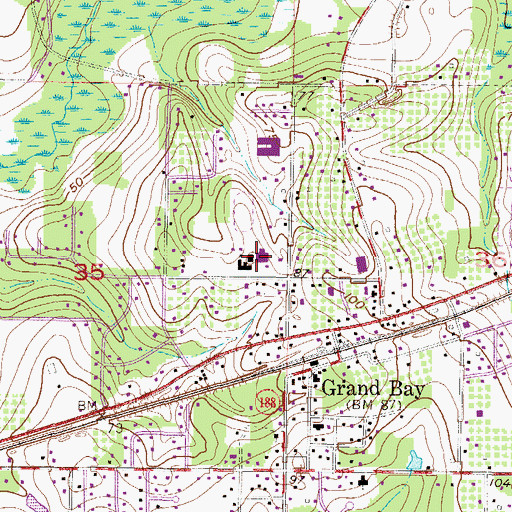 Topographic Map of Mobile County High School, AL