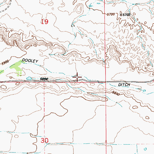 Topographic Map of Dooley Ditch, UT