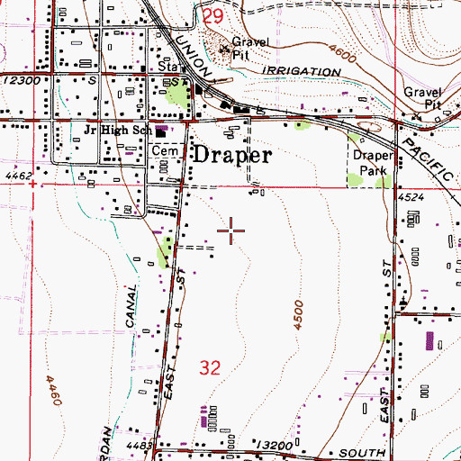 Topographic Map of Draper Elementary School, UT