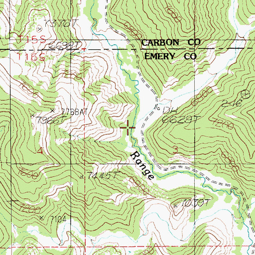 Topographic Map of Dry Canyon, UT