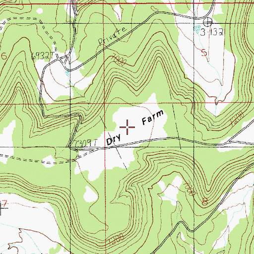 Topographic Map of Dry Farm Flat, UT