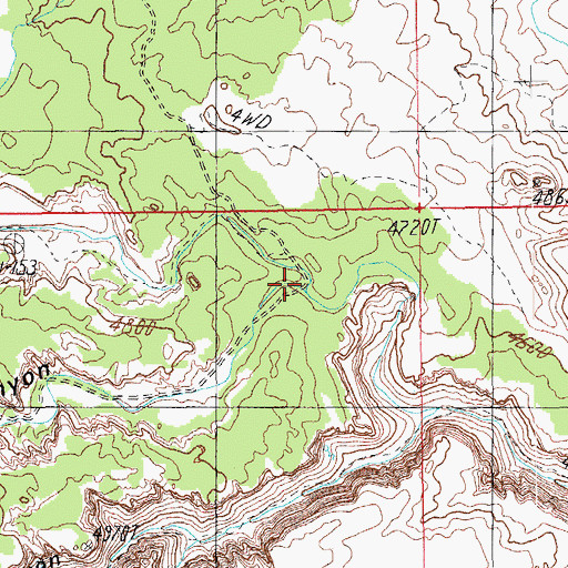 Topographic Map of Dry Fork Bull Canyon, UT