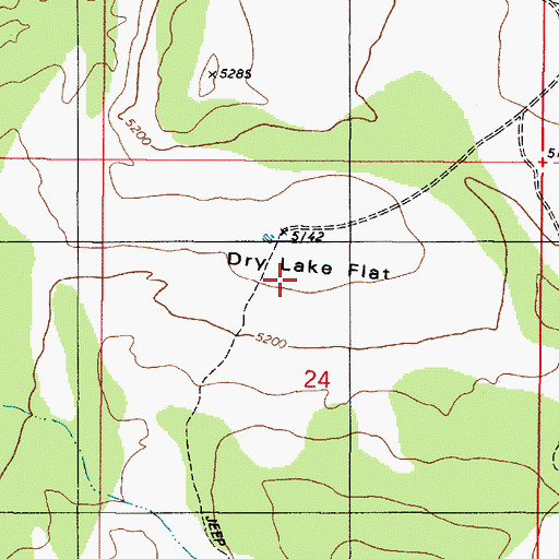 Topographic Map of Dry Lake Flat, UT