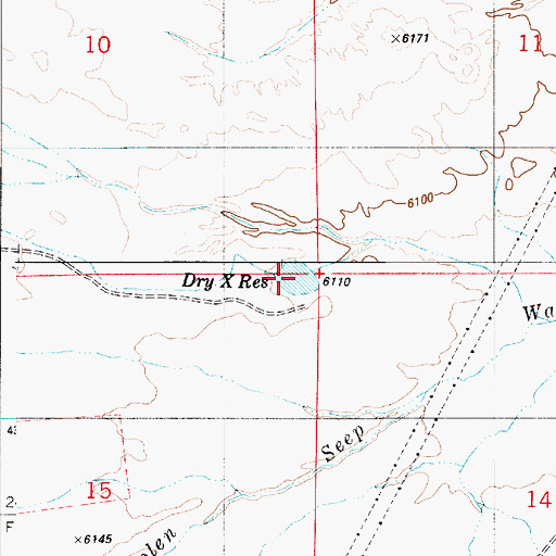 Topographic Map of Dry X Reservoir, UT