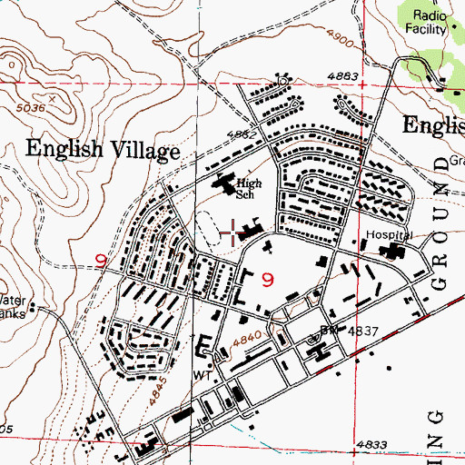 Topographic Map of Dugway Elementary School, UT