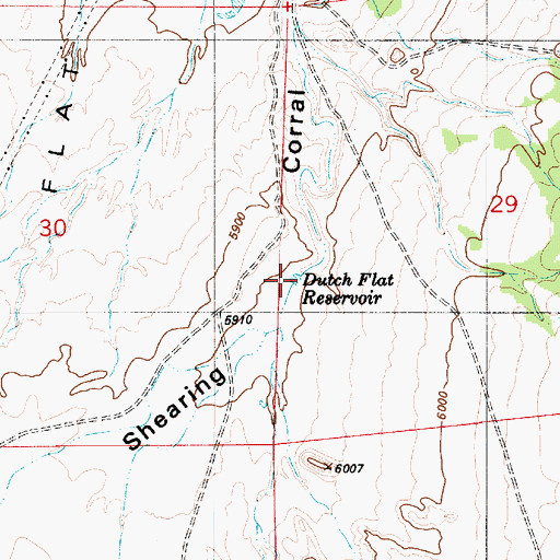 Topographic Map of Dutch Flat Reservoir, UT