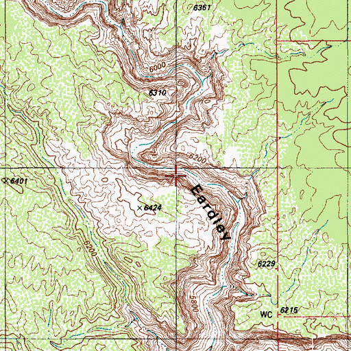 Topographic Map of Eardley Canyon, UT