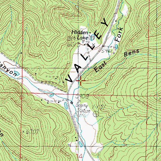 Topographic Map of East Bens Hollow, UT