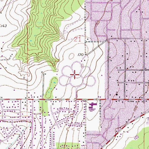 Topographic Map of Mobile Memorial Gardens Cemetery, AL