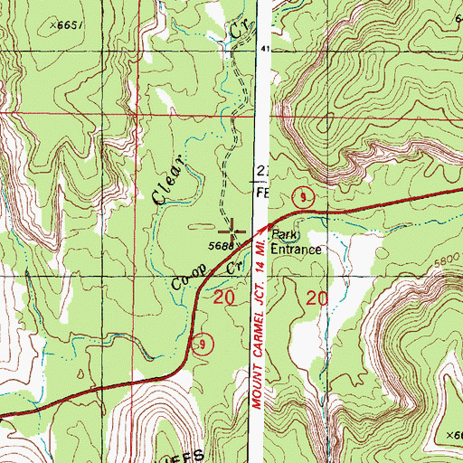 Topographic Map of East Entrance, UT