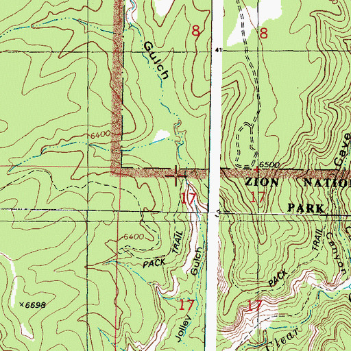 Topographic Map of East Entrance Trail, UT