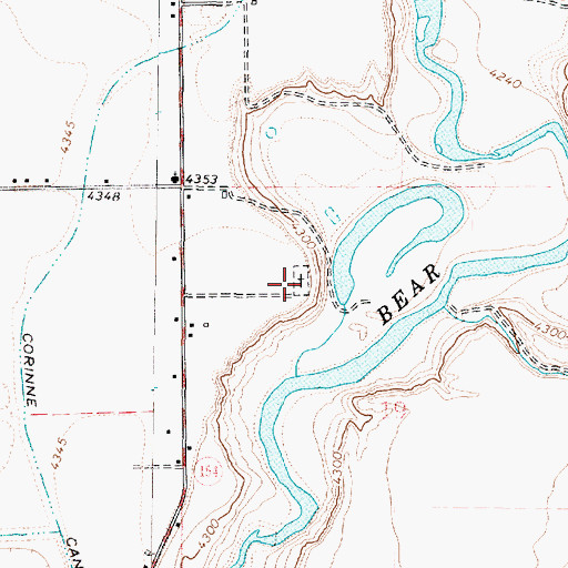 Topographic Map of East Garland Cemetery, UT