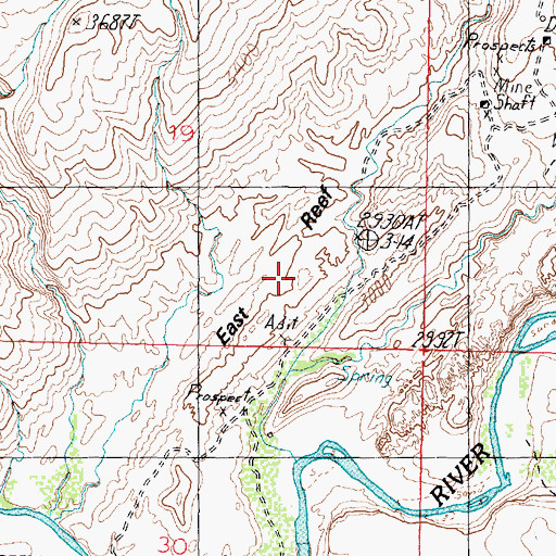 Topographic Map of East Reef, UT