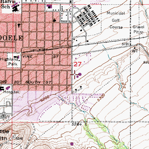 Topographic Map of East Elementary School, UT