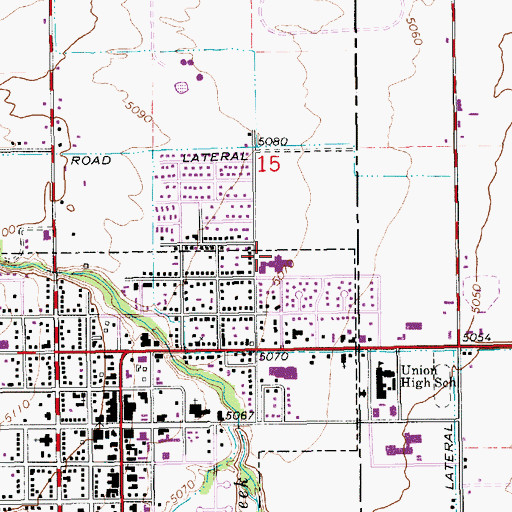 Topographic Map of East Elementary School, UT