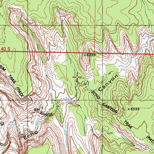 Topographic Map of Echo Canyon Trail, UT