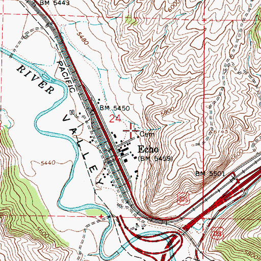 Topographic Map of Echo Historical Cemetery, UT