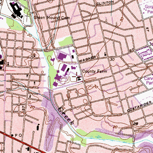 Topographic Map of Mobile Mental Health Center, AL