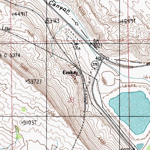 Topographic Map of Emkay, UT