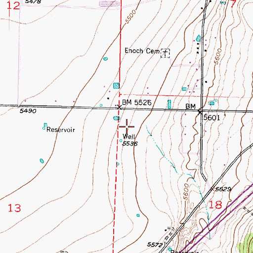 Topographic Map of Enoch Elementary School, UT