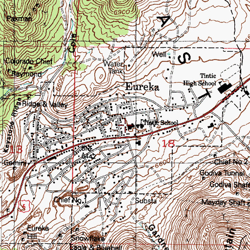 Topographic Map of Eureka Elementary School, UT