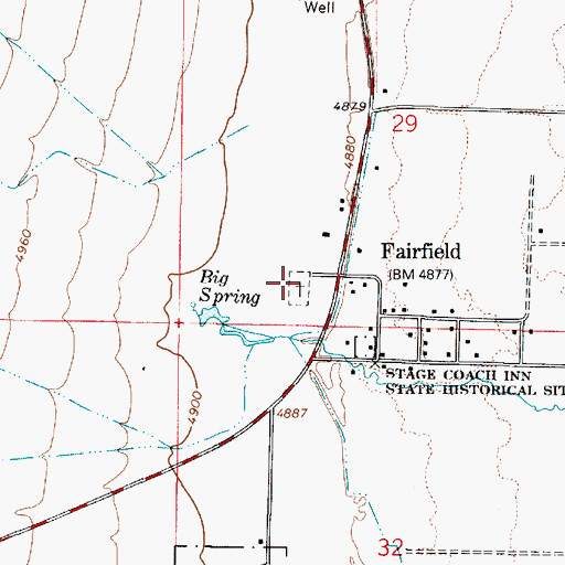 Topographic Map of Fairfield Cemetery, UT