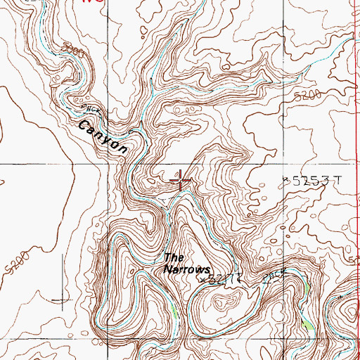 Topographic Map of False Trail Canyon, UT