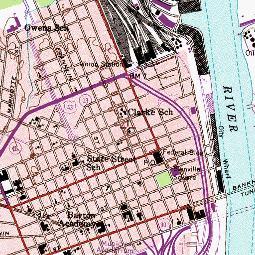 Topographic Map of Mobile Rescue Mission, AL