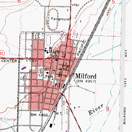 Topographic Map of First Baptist Church, UT